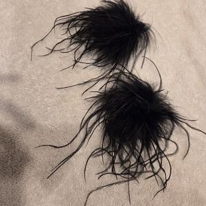Black Ostritch Feather Hair Clips or Broach